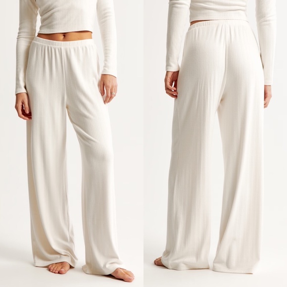 Abercrombie & Fitch Other - Abercrombie & Fitch Lounge Pointelle Wide Leg Pant – Cream